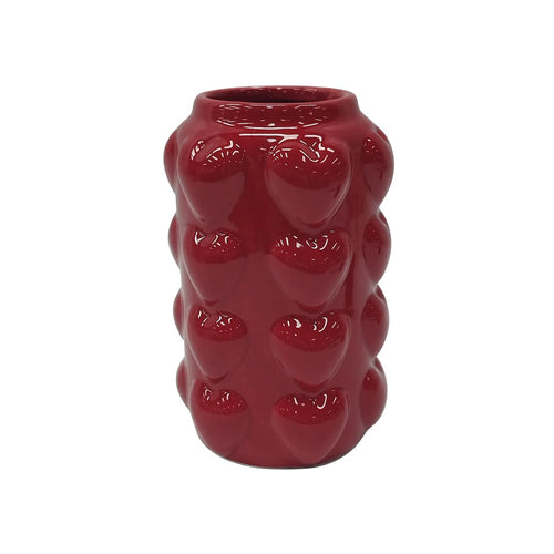 Red Bubble Heart Vase