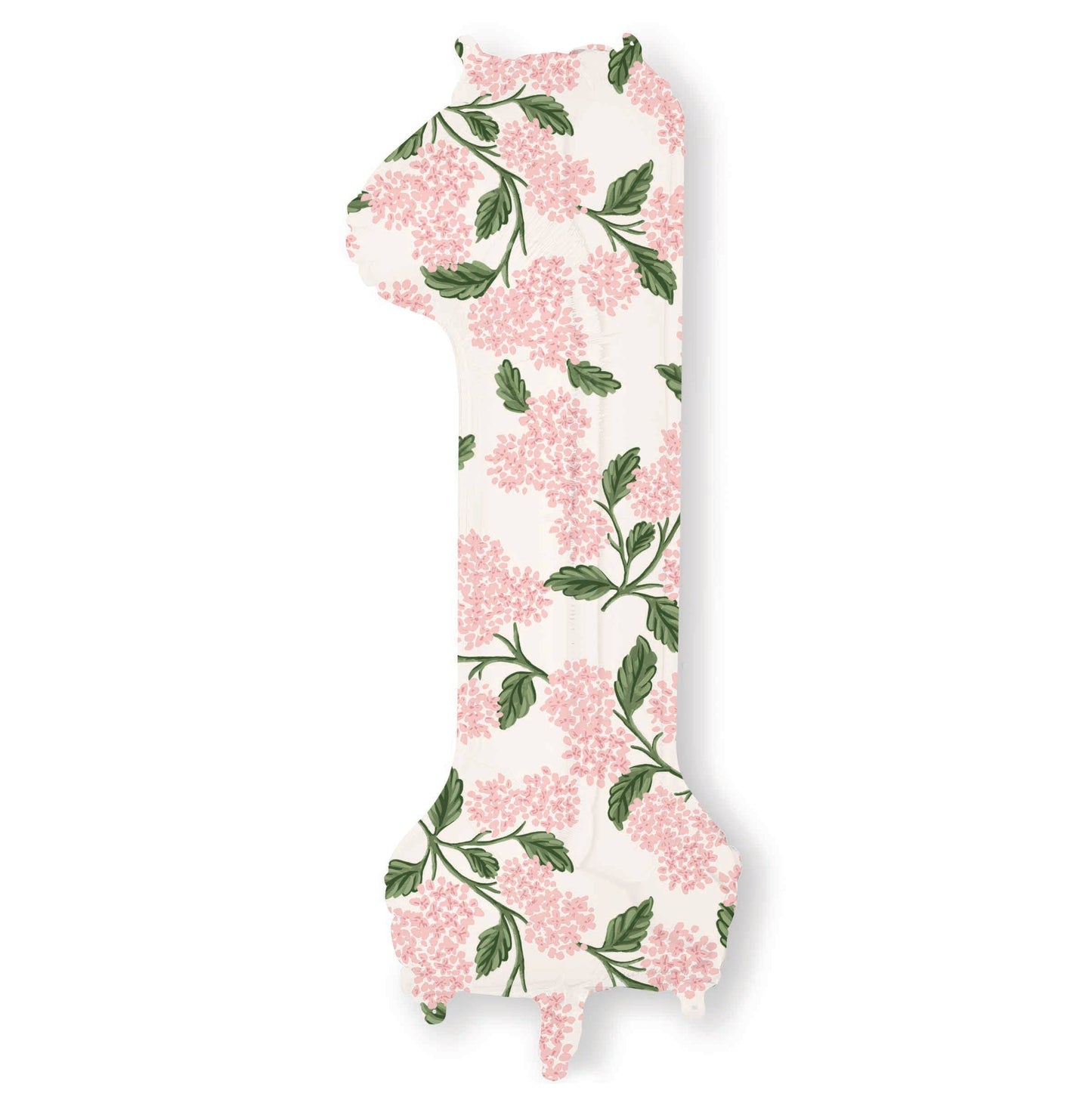 Pink Hydrangea Foil Balloon (Numbers 0-9)