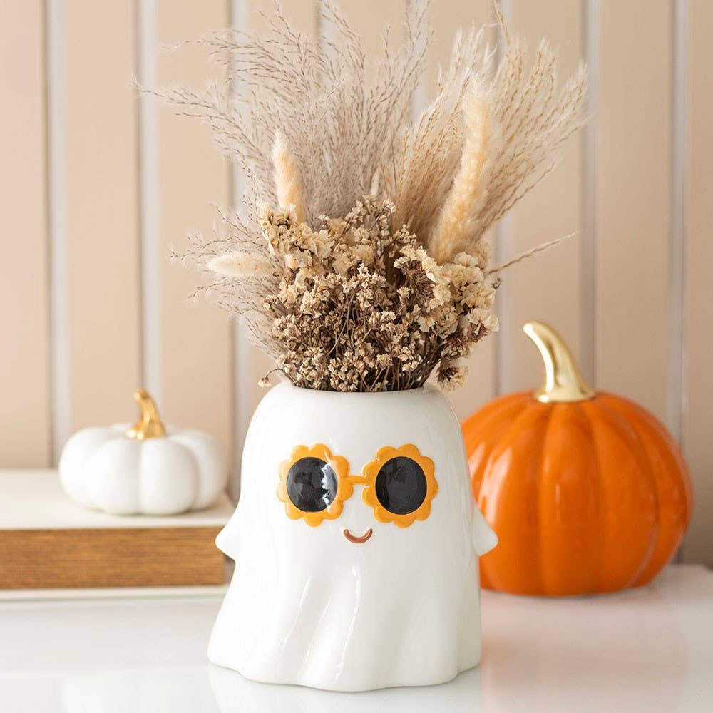 Groovy Ghost Halloween Vase