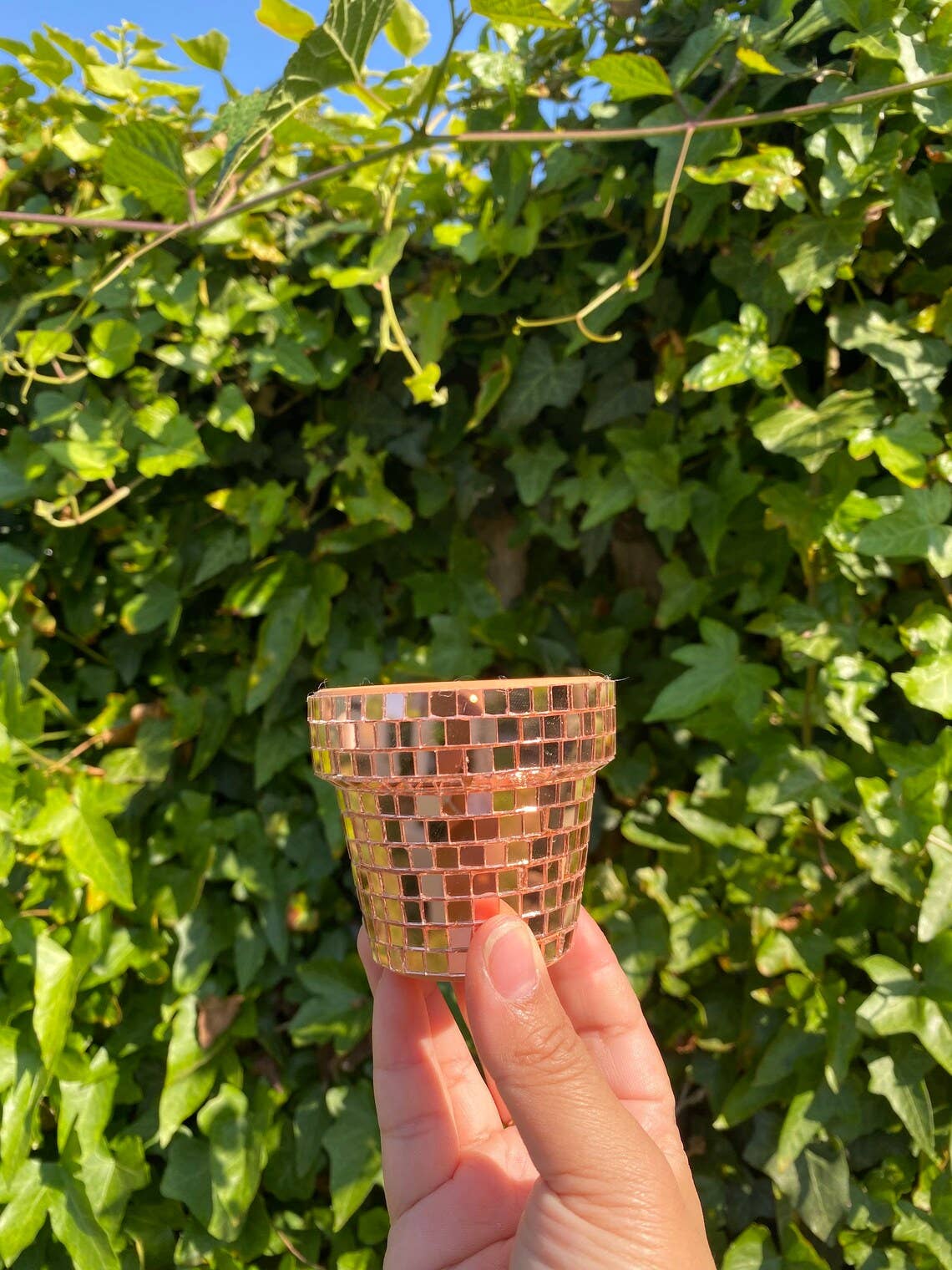 small rose gold plant pots Mini 2.3 Inch Disco Planter Pot