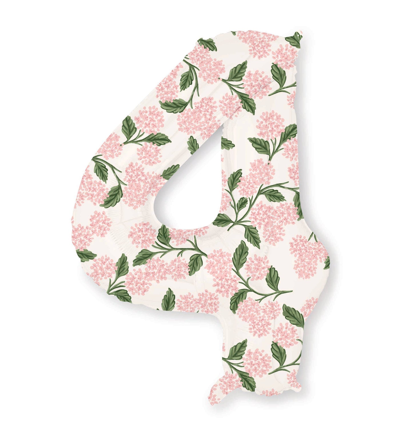 Pink Hydrangea Foil Balloon (Numbers 0-9)