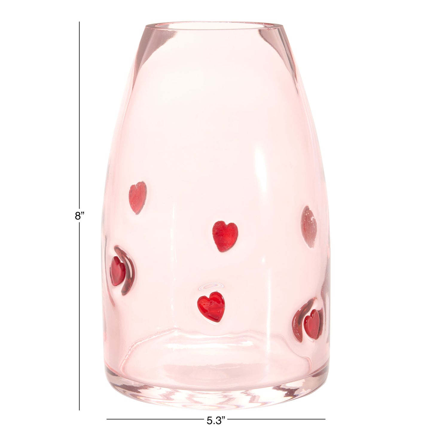 Pink Charm Heart Inlay Vase