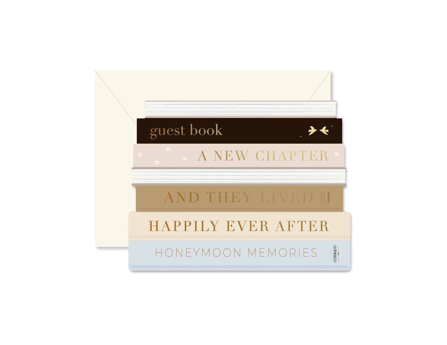 Wedding Books Stack Greeting Card
