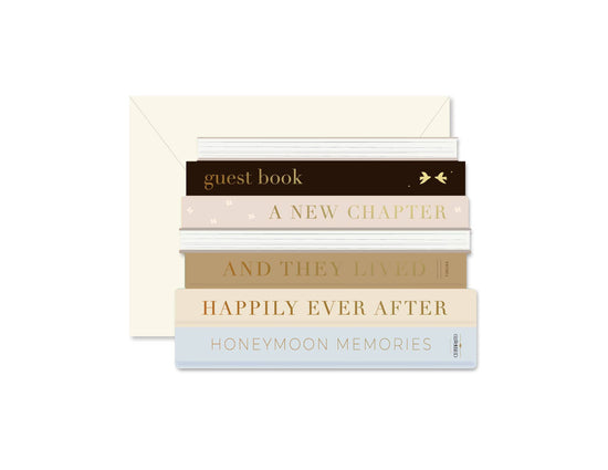 Wedding Books Stack Greeting Card