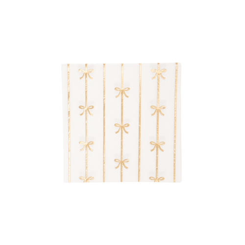 White Gold Foil Bow Napkins