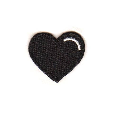 Black Heart Mini Embroidered Sticker Patch