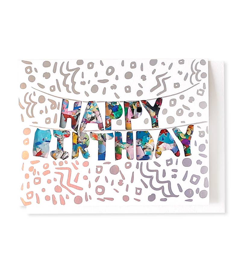 Happy Birthday Confetti-Filled Foil Card