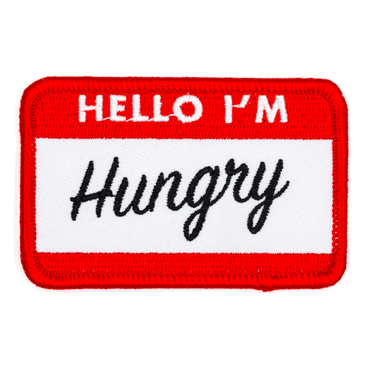 HELLO I'M Hungry Embroidered Iron-On Patch