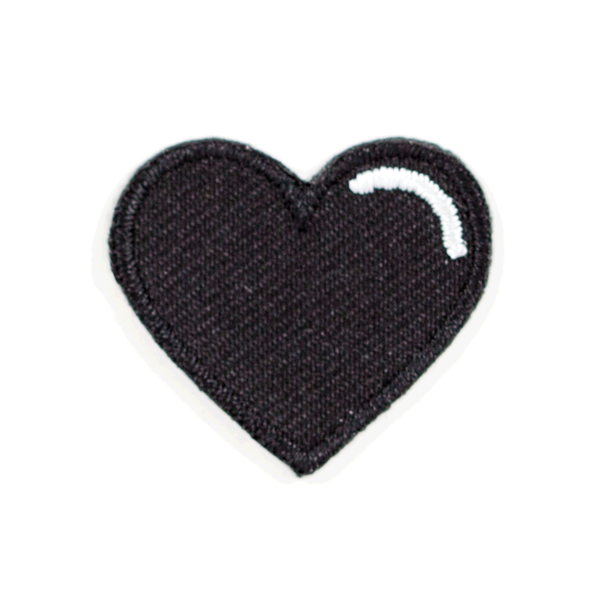 Black Heart Mini Embroidered Sticker Patch