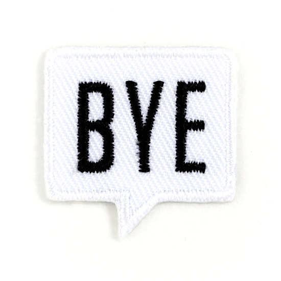 BYE Mini Embroidered Sticker Patch