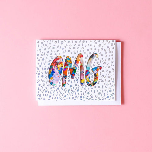 OMG Confetti Greeting Card