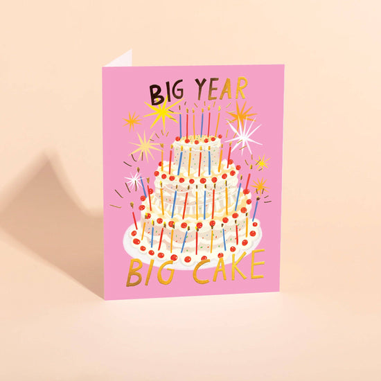 Big Year Big Cake Birthday Card
