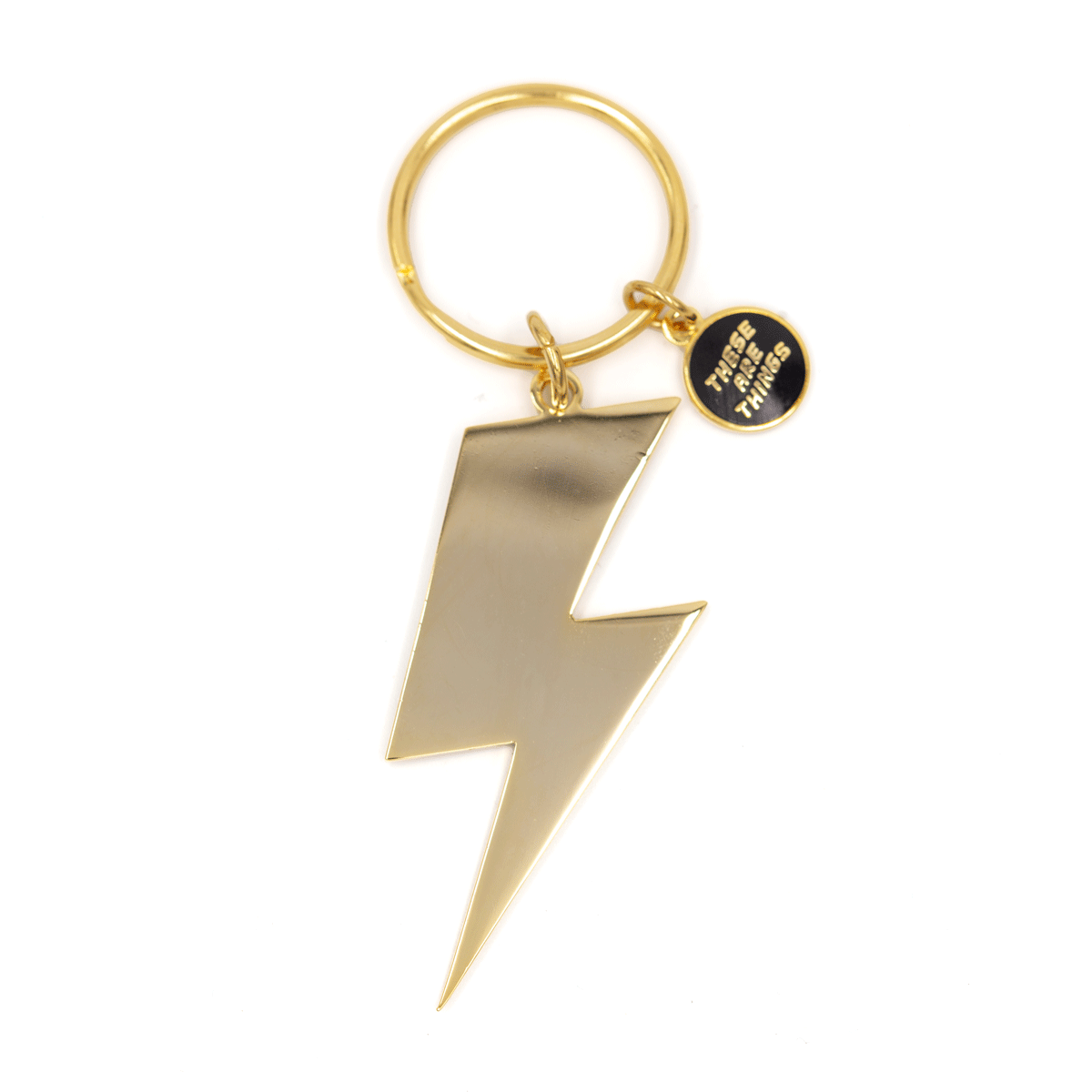 Lightning Bolt Gold Enamel Keychain