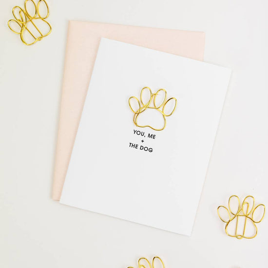 You Me + The Dog Paw Print Paper Clip Card