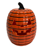 Orange Stripe Ceramic Jack O' Lantern