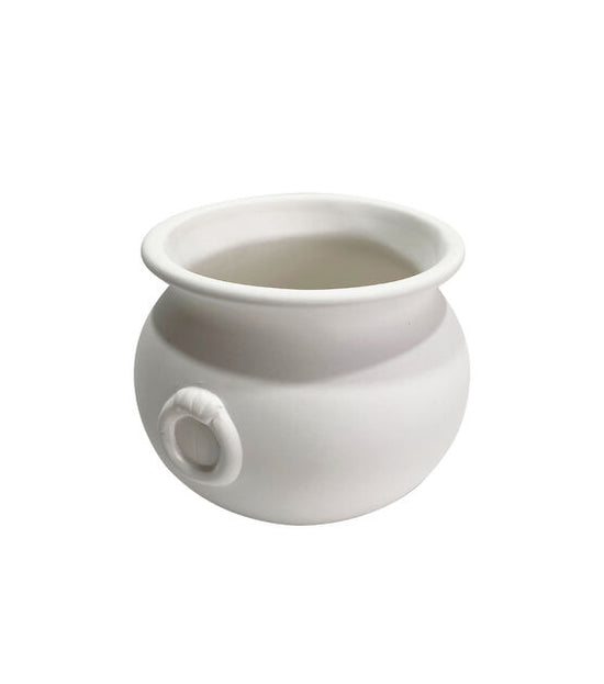 White Ceramic Cauldron Planter