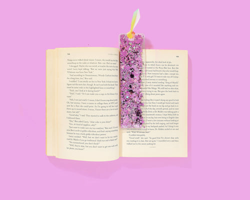 Purple Confetti + Tie Dye Ribbon Bookmark