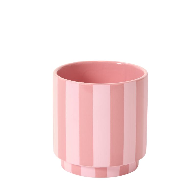 Pink Striped Planter