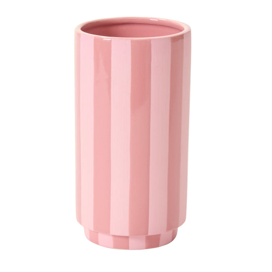 Pink Striped Vase
