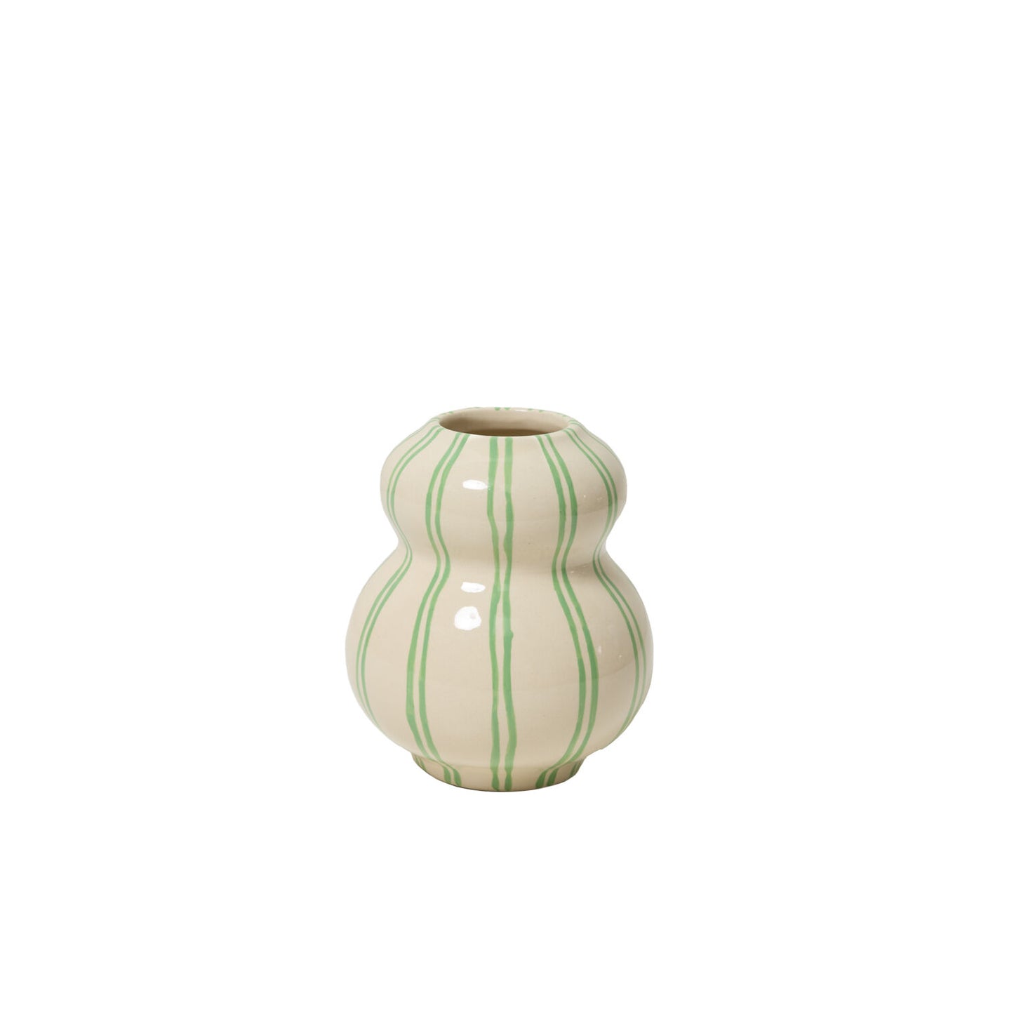 Watercolor Stripe Hourglass Vase