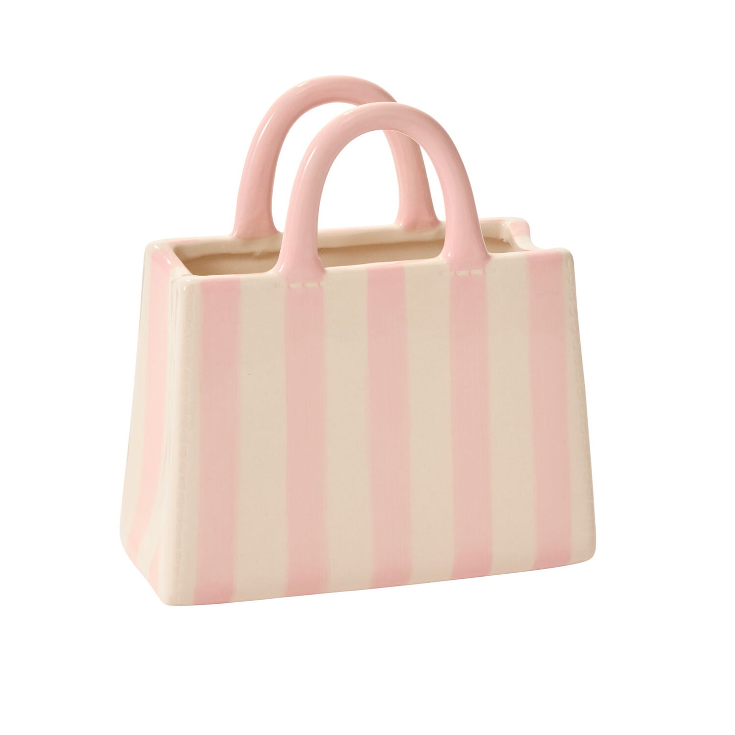 Pink Stripe Handbag Vase