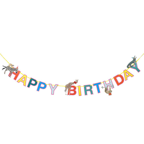 Safari Animal Happy Birthday Paper Garland