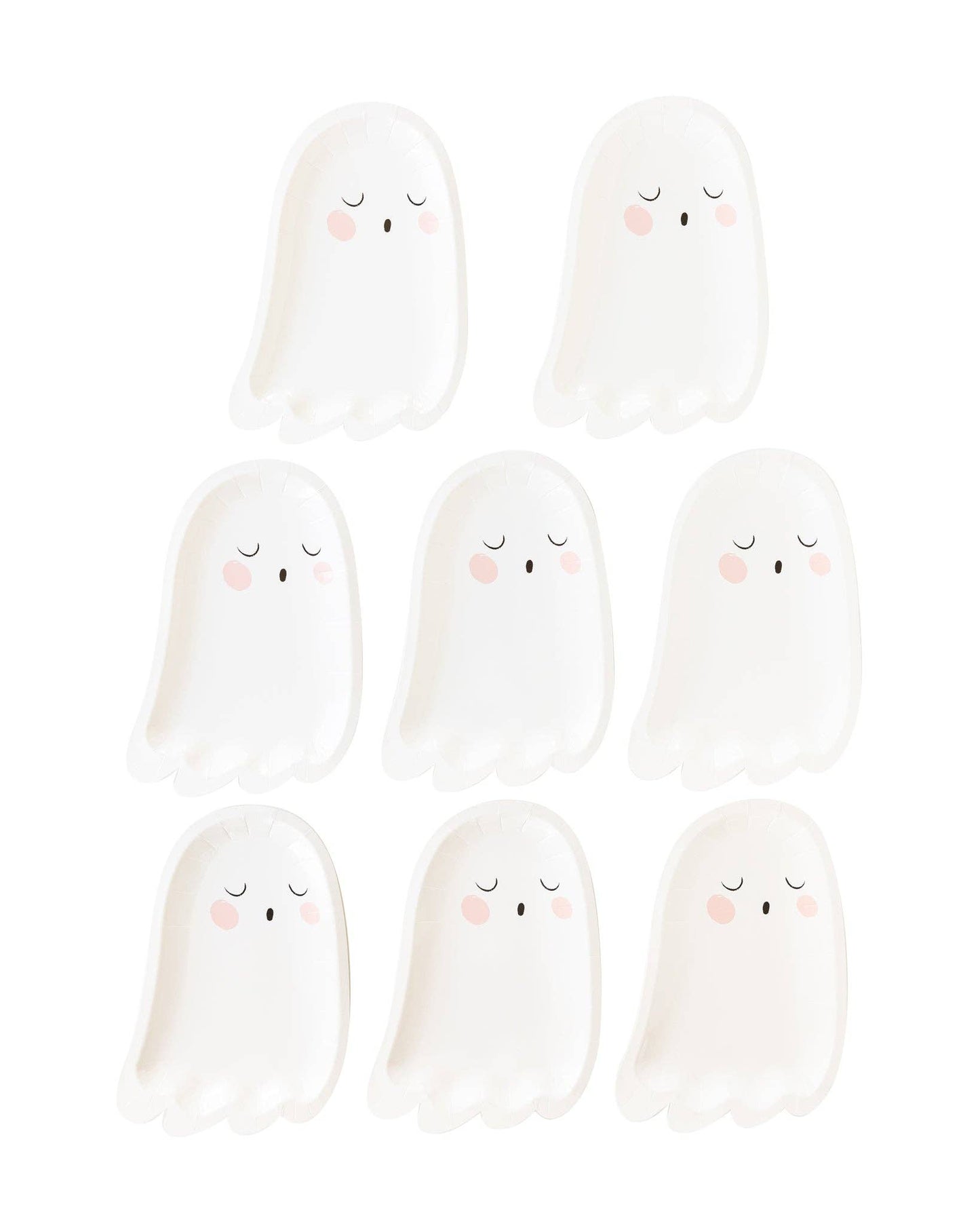 Trick or Treat Ghost Shaped Plates - 8 ct.