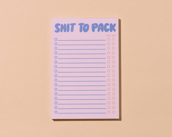 Shit To Pack 50 Page Notepad