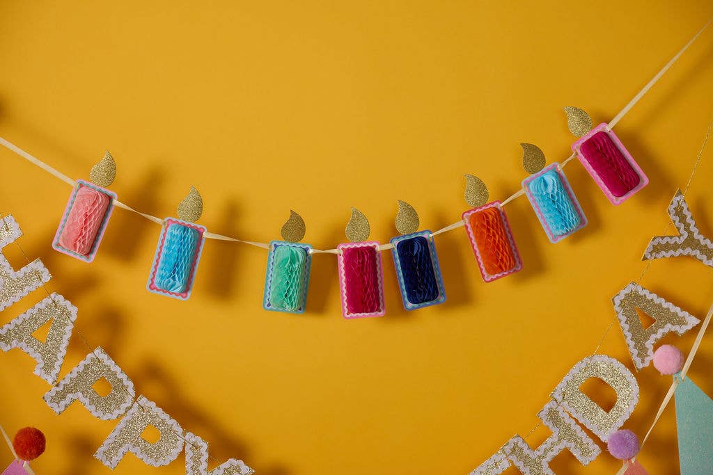 Make A Wish Honeycomb Candle Banner