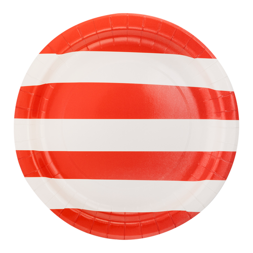 Red Stripe Paper Plates - 8 ct.