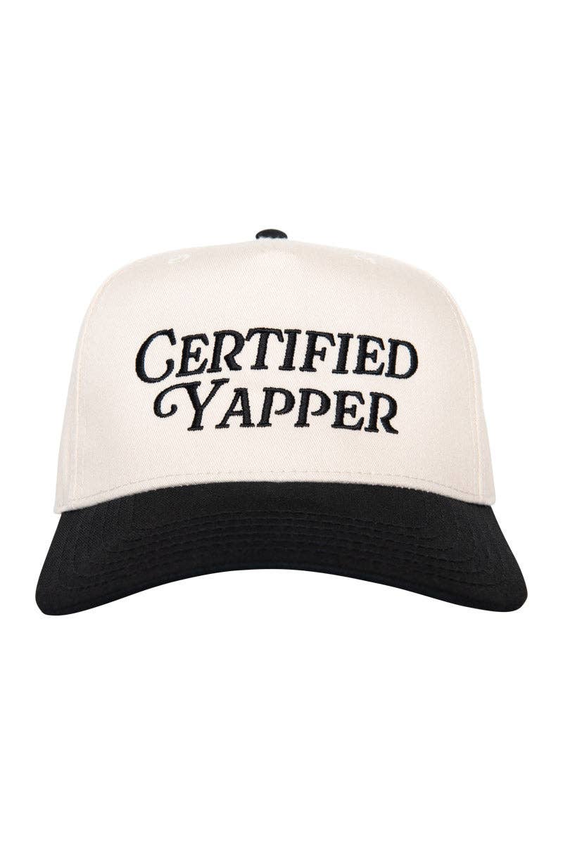 Certified Yapper Vintage Style Hat - Black