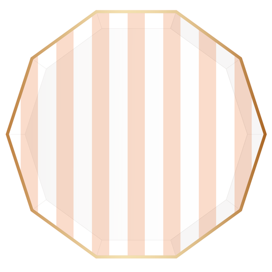 Peach Cabana Stripe Plates - 8 ct.