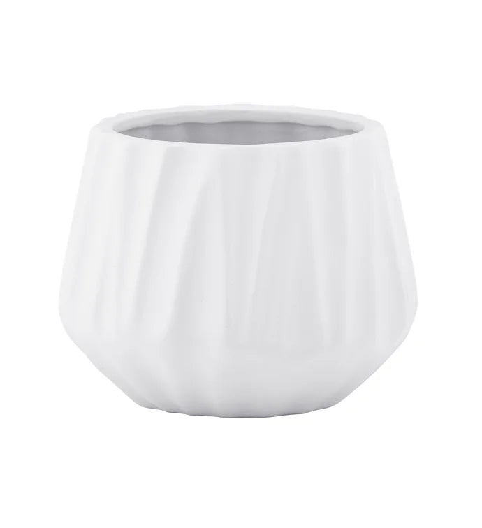 White Crinkle Planter