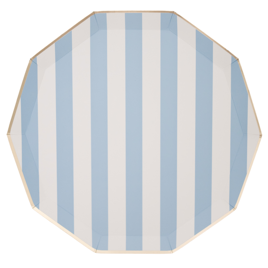 Sky Blue Cabana Stripe Signature Plates - 8 ct.