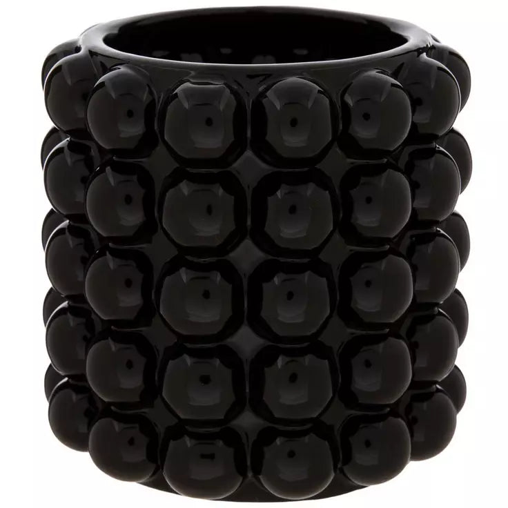 At Home Indoor Bubble Textured Black Ceramic Pot, 5
