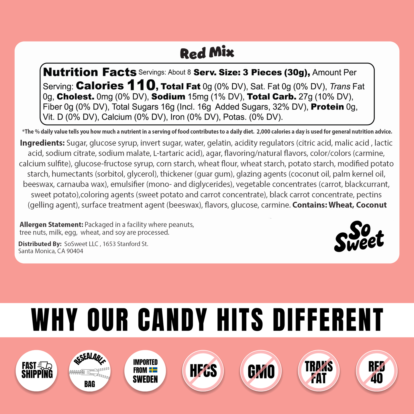 Swedish Candy Red Mix (8 oz)