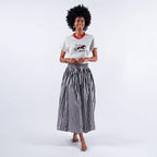 Keaton Stripe Skirt: Black + White