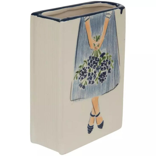 Blue Floral Book Vase