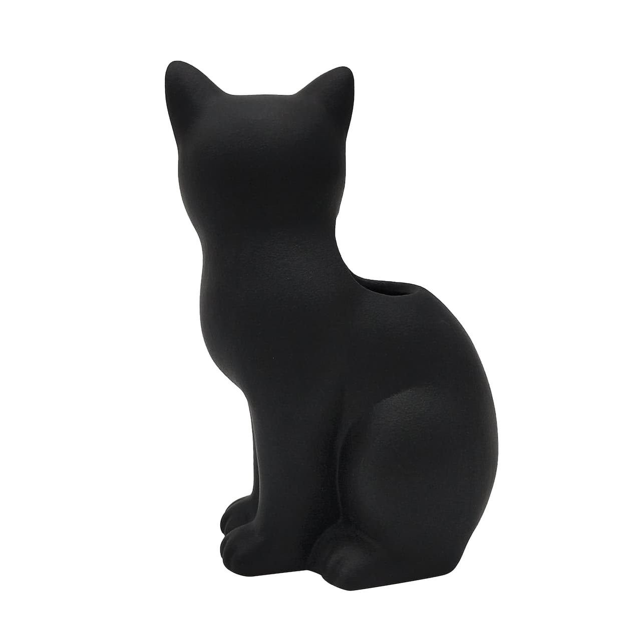 7" Black Cat Ceramic Vase