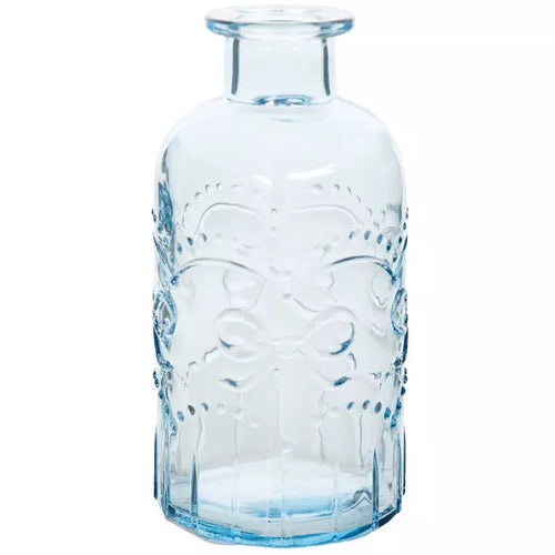 Bows Blue Glass Bud Vase
