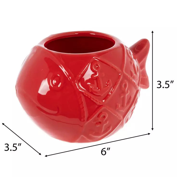 Red Fish Planter Vase