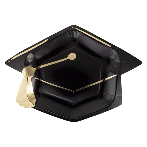 Graduation Cap Shaped Plates - 8 ct.