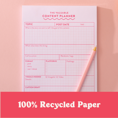 Social Media Content Planning Pad - A5 Size