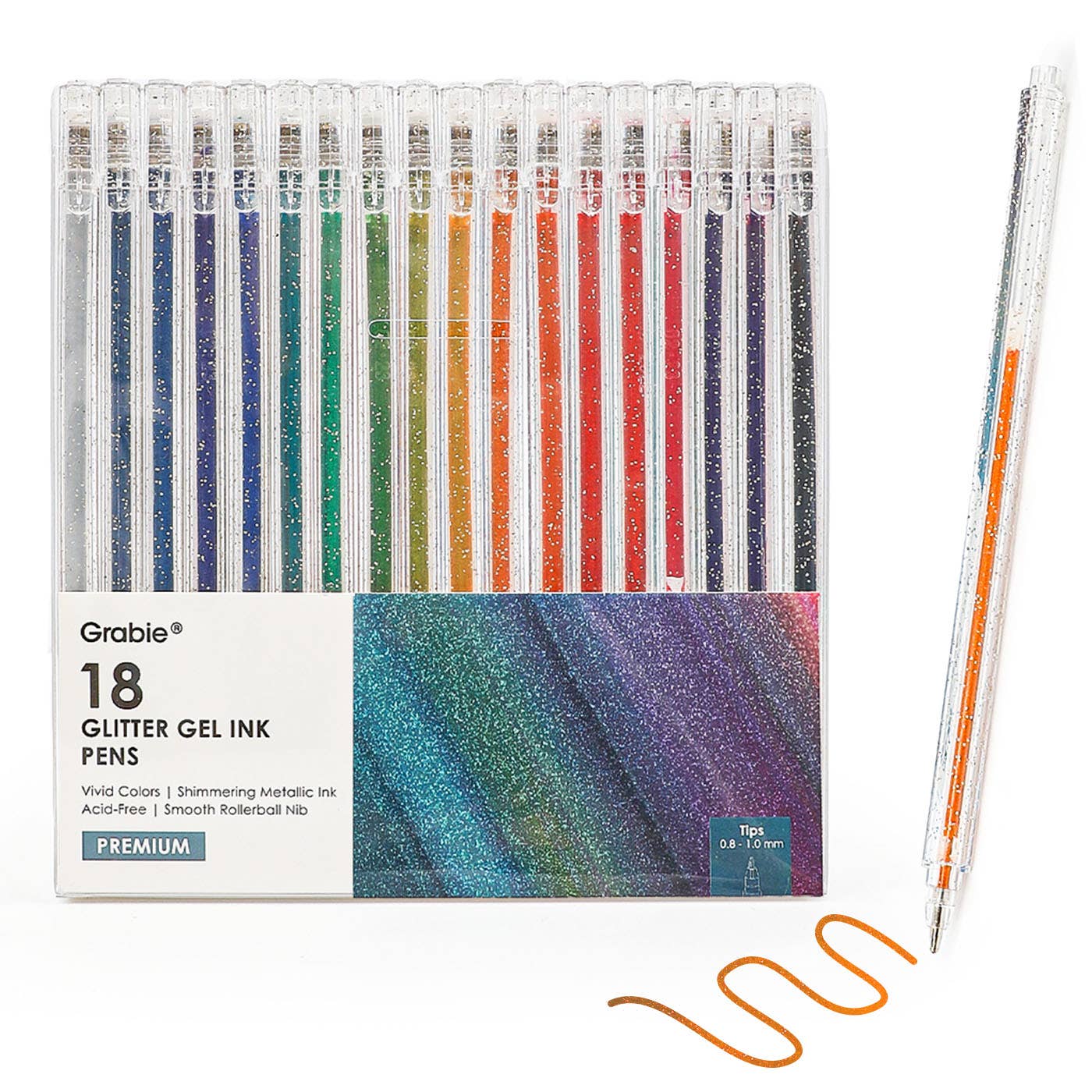 Iridescent Glitter Gel Pen Set of 18