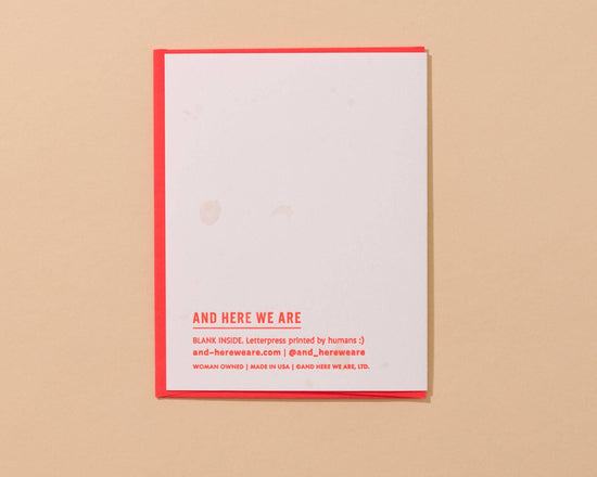 Olive Everything About You Letterpress Food Love Card- Made in USA