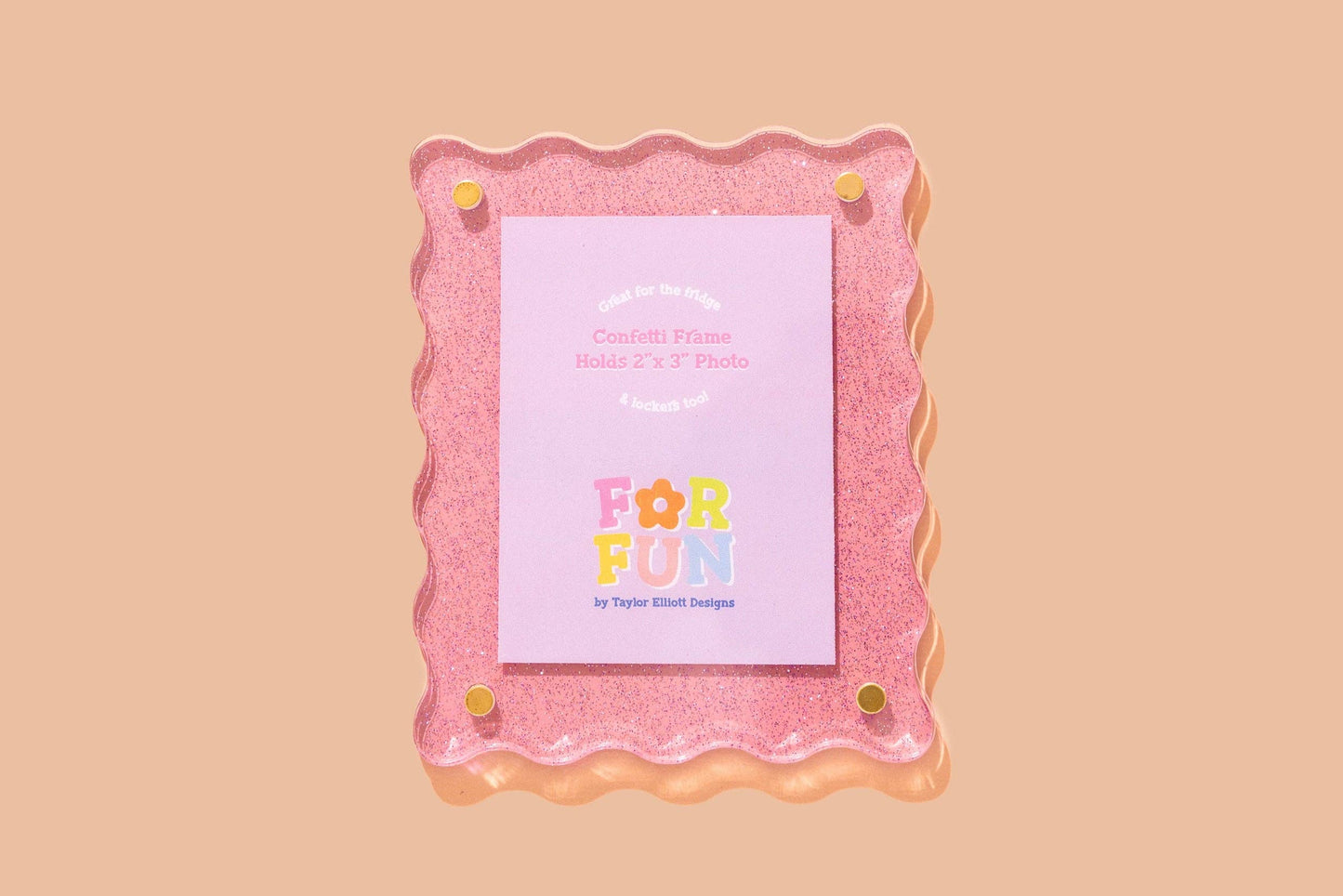 FOR FUN - Acrylic Magnetic Frames - Assorted Colors: Pink Glitter