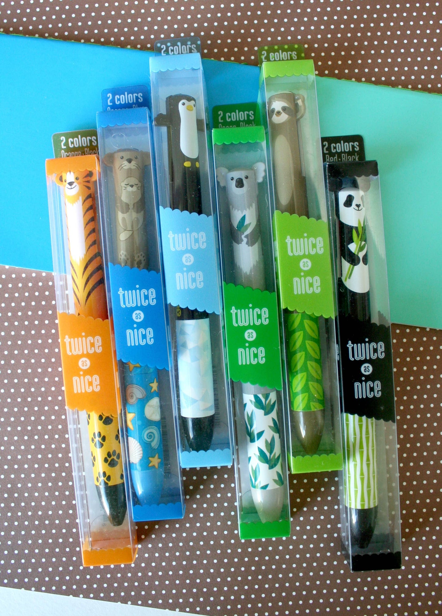 Twice as Nice Cute Creatures 2-Color Click Pen