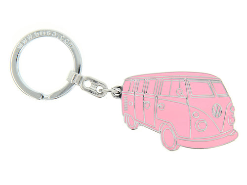 VW Bus Enamel Key Ring - Pink