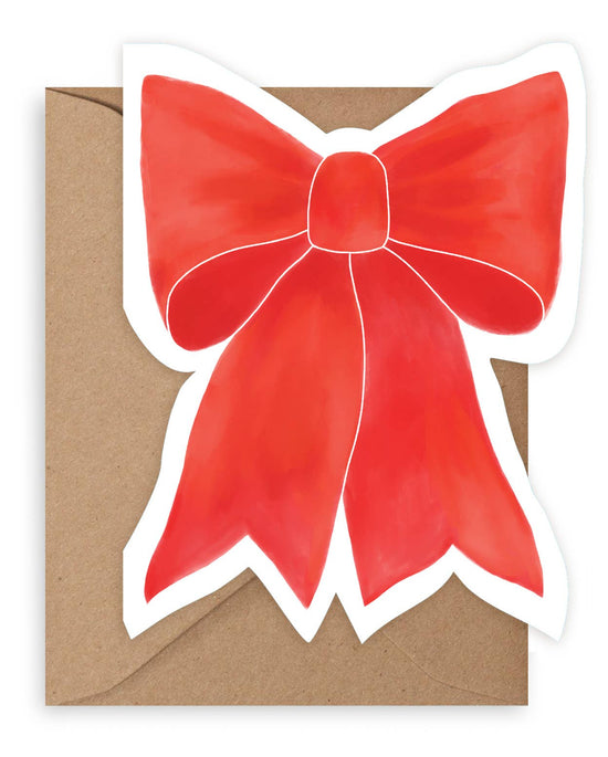 Red Bow Die Cut Card