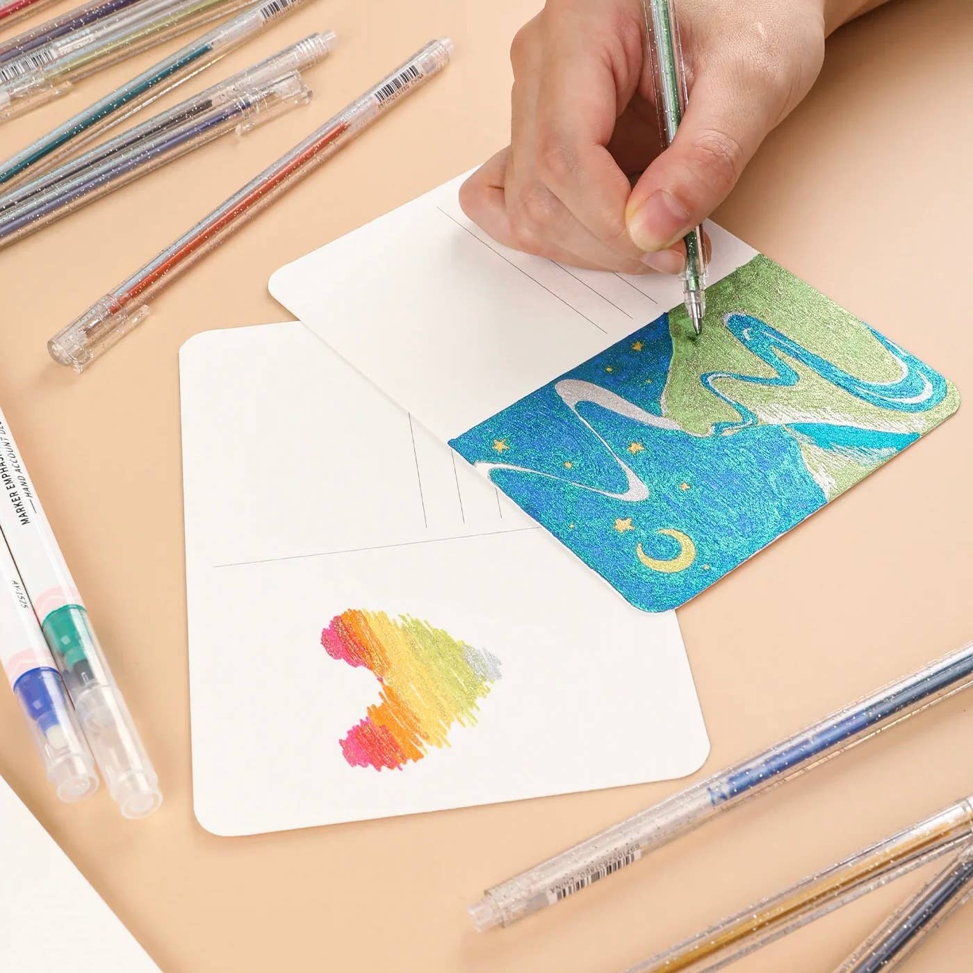 Iridescent Glitter Gel Pen Set of 18